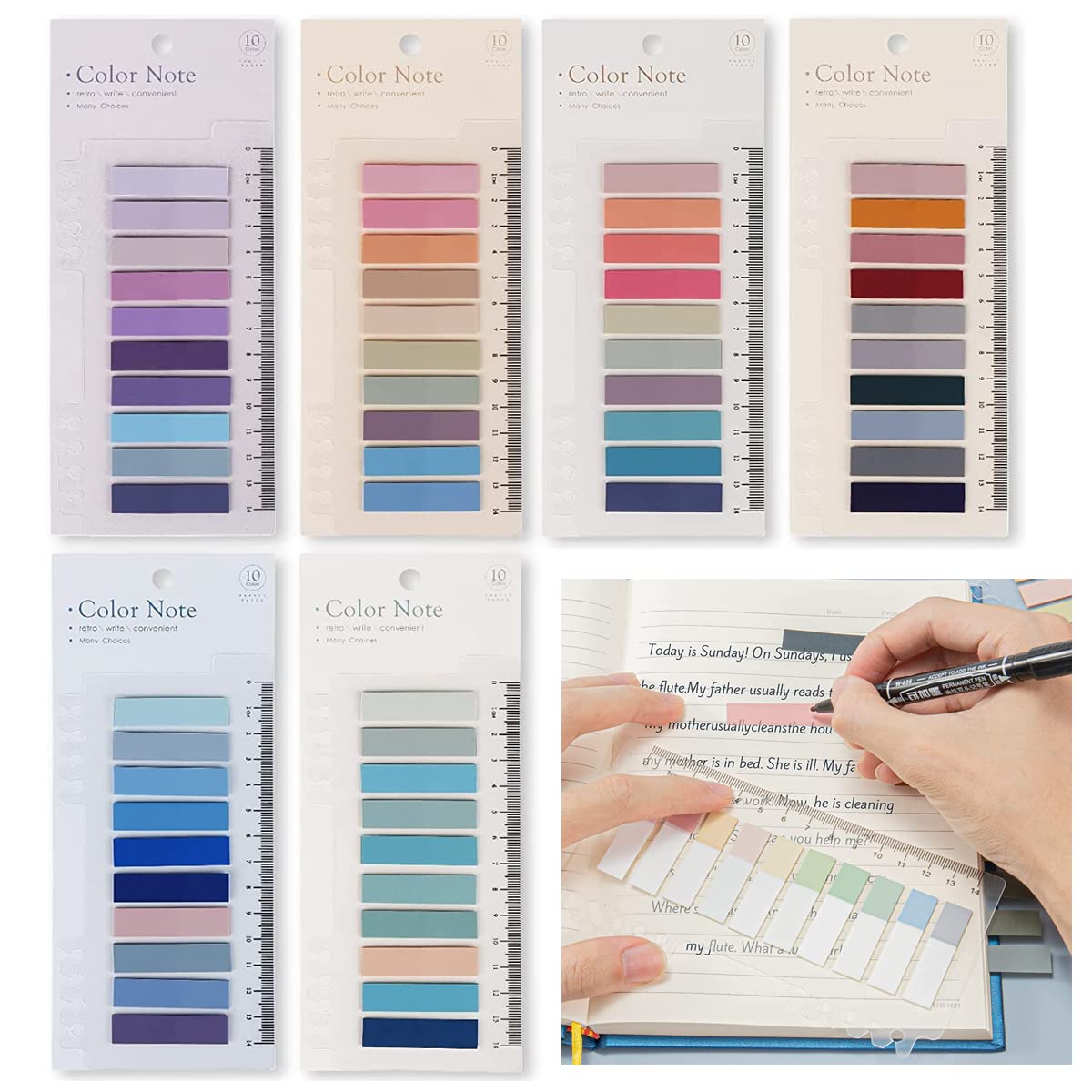 HASTHIP Sticky Tabs 60 Colors Sticky Tabs 600pcs Index Tabs Sticky Notes with Ruler Color Sticky Tabs for Notebook, Books, PET Material Page Tabs Sticky Flags File Index Tabs Office Stationery HASTHIP Sticky Tabs 60 Colors Sticky Tabs 600pcs Index Tabs Sticky Notes with Ruler Color Sticky Tabs for Notebook, Books, PET Material Page Tabs Sticky Flags File Index Tabs Office Stationery